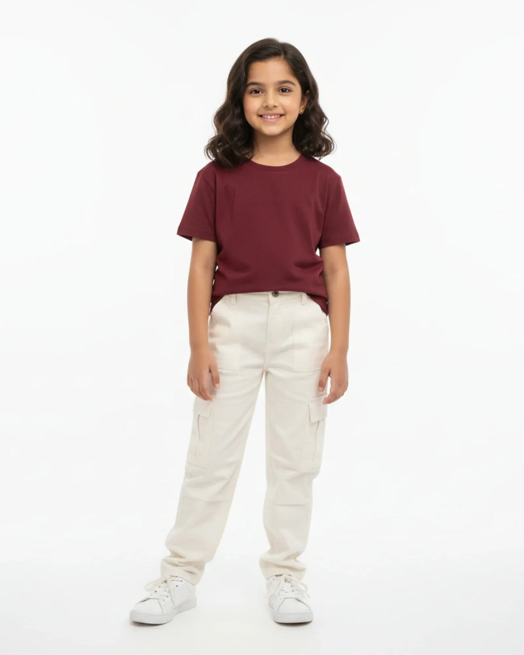 Crew Neck T-Shirt | 5-13 Yrs | For Both Girls & Boys | Maroon - Avaiya Store