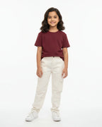 Crew Neck T-Shirt | 5-13 Yrs | For Both Girls & Boys | Maroon - Avaiya Store