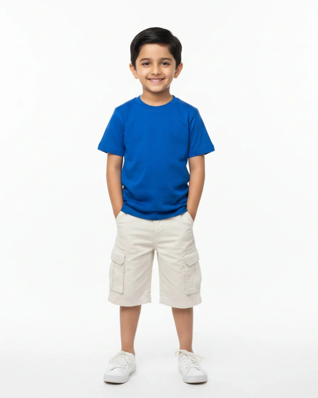 Crew Neck T-Shirt | 5-13 Yrs | For Both Girls & Boys | Royal Blue - Avaiya Store