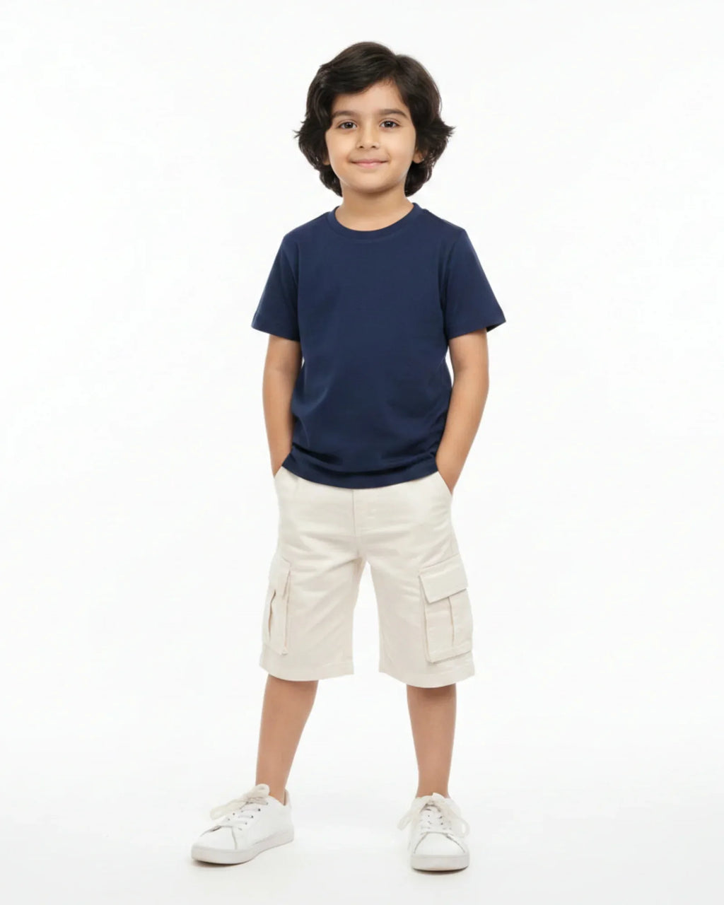 Crew Neck T-Shirt | 5-13 Yrs | For Both Girls & Boys | Navy Blue - Avaiya Store