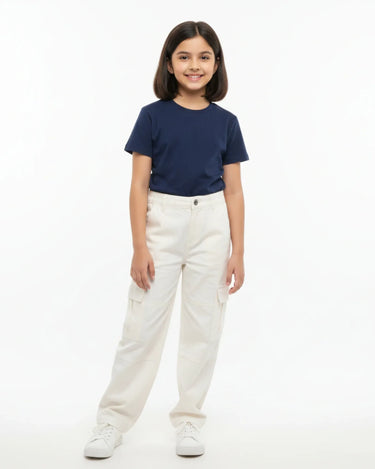 Crew Neck T-Shirt | 5-13 Yrs | For Both Girls & Boys | Navy Blue - Avaiya Store