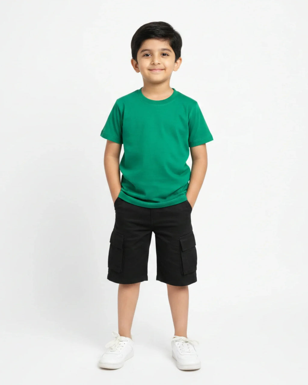 Crew Neck T-Shirt | 5-13 Yrs | For Both Girls & Boys | Flag Green - Avaiya Store