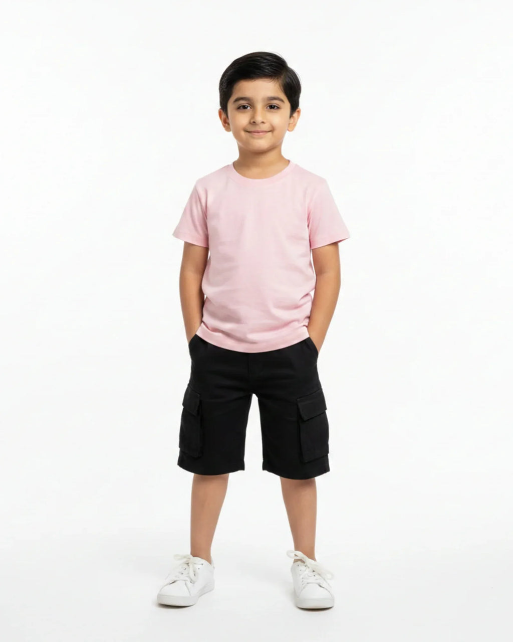 Crew Neck T-Shirt | 5-13 Yrs | For Both Girls & Boys | Light Baby Pink - Avaiya Store