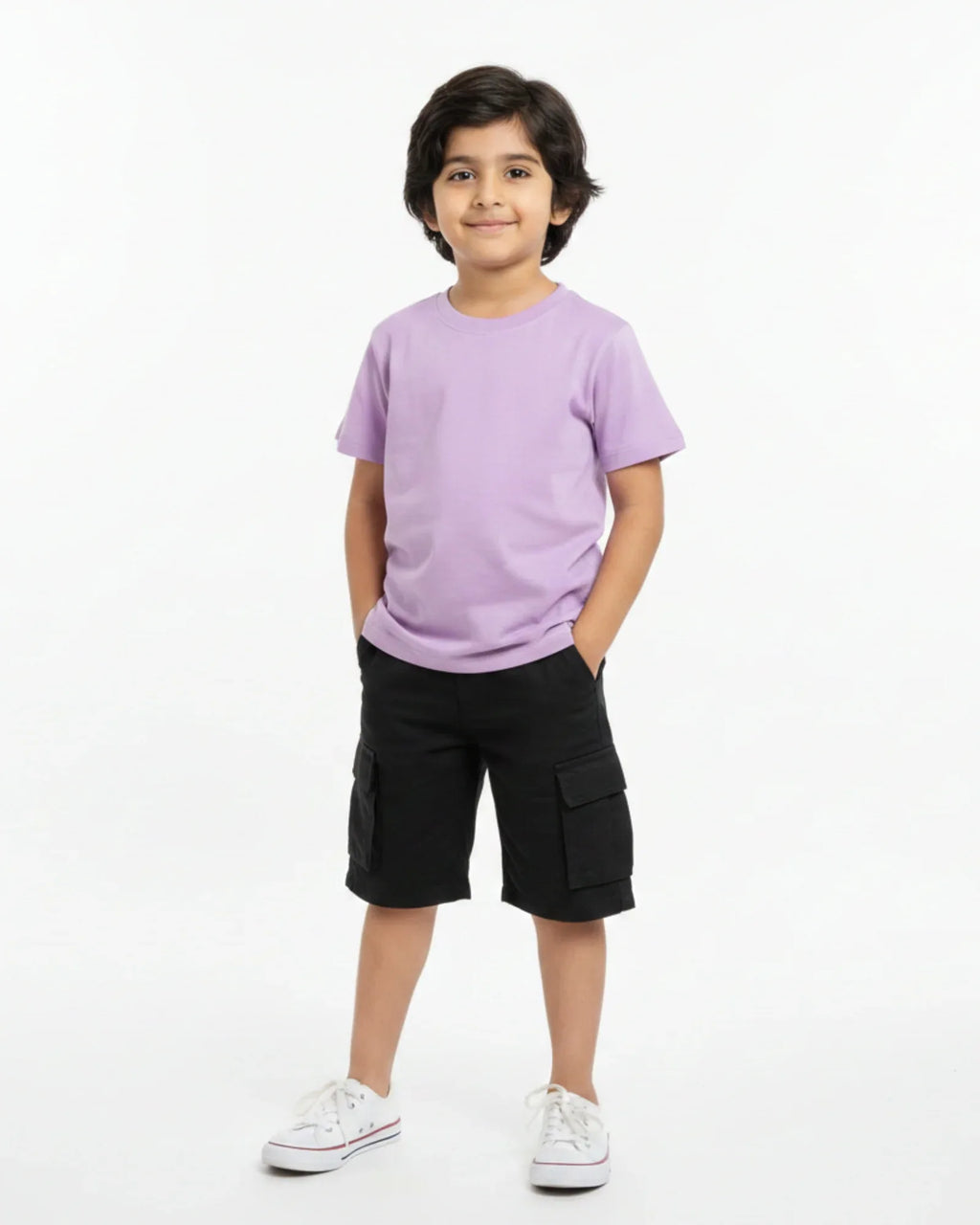 Crew Neck T-Shirt | 5-13 Yrs | For Both Girls & Boys | Lavender - Avaiya Store