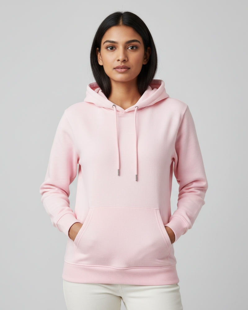 Plain Light Baby Pink Classic  Hoodie | For Man And Woman