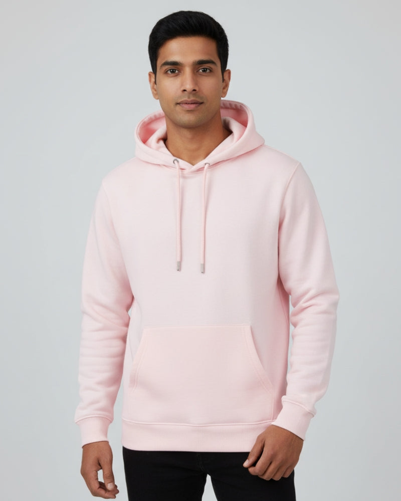 Plain Light Baby Pink Classic  Hoodie | For Man And Woman