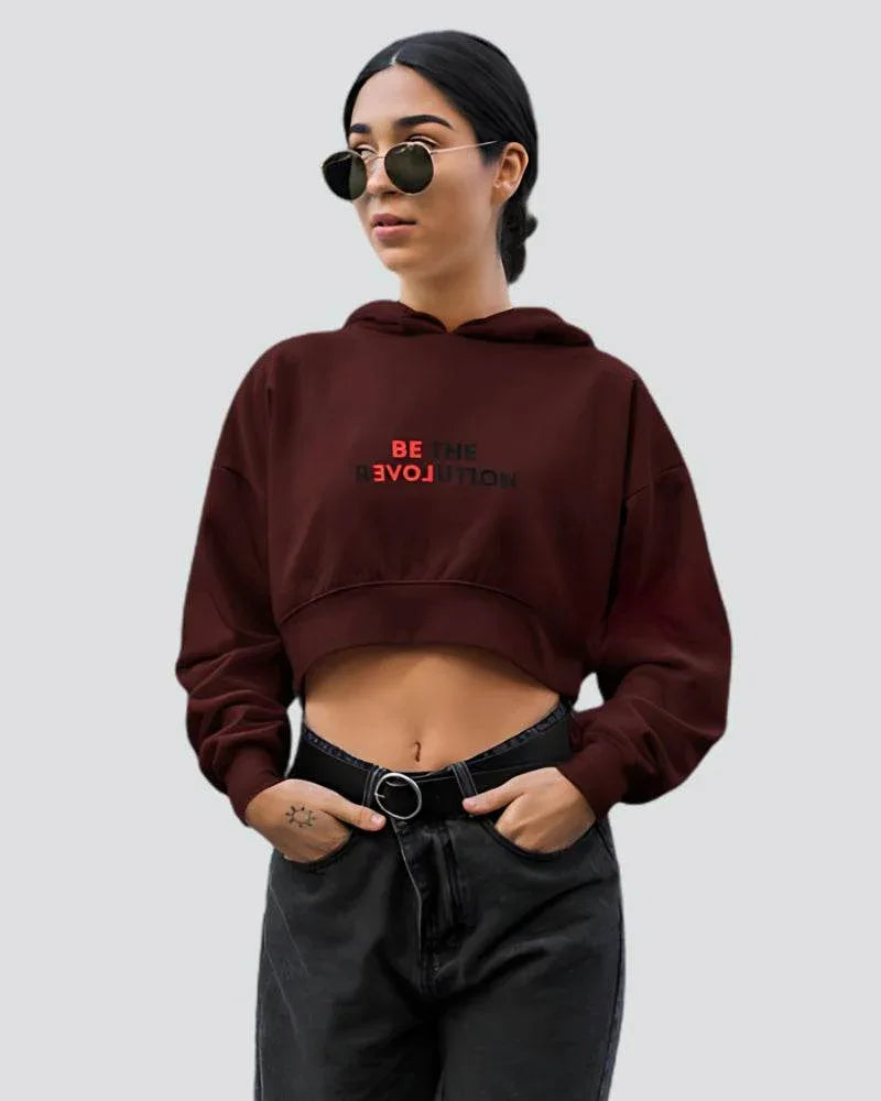 Be The Revolution | Women’s Crop Hoodie - Avaiya Store