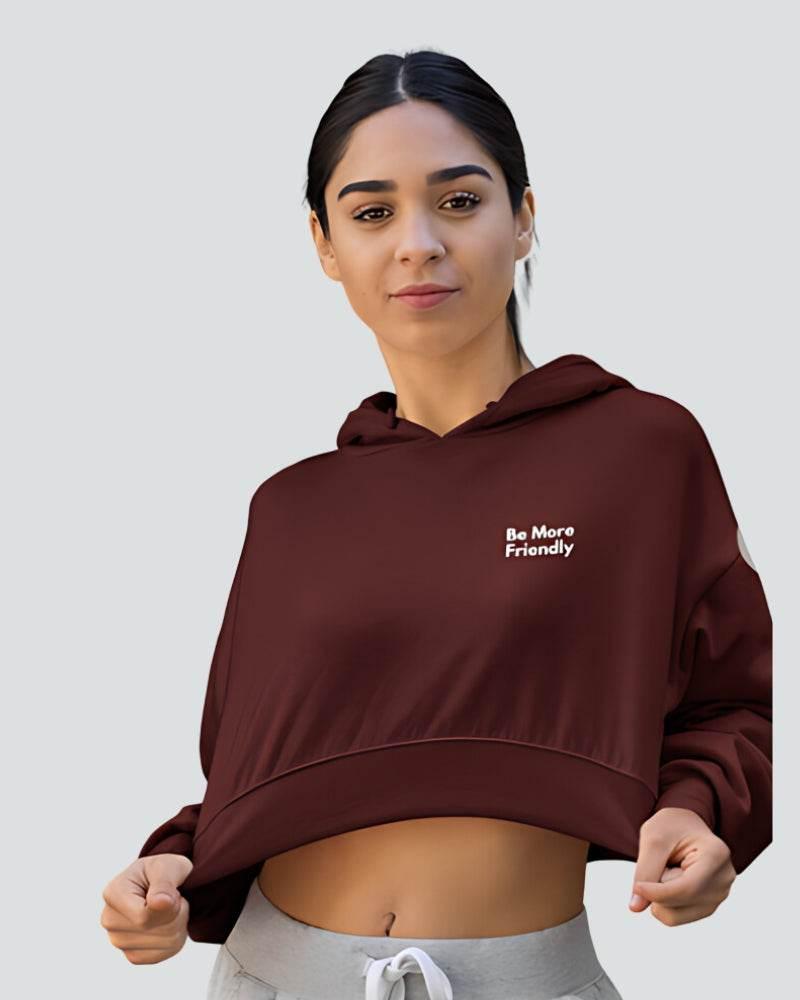 Be More Friendly | Women’s Crop Hoodie - Avaiya Store