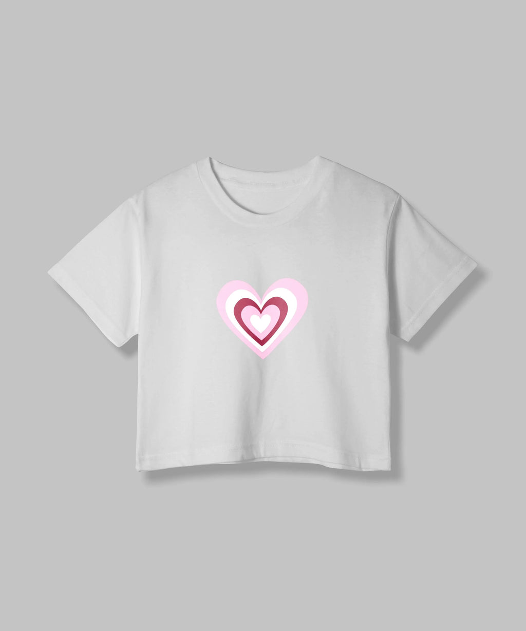 Heart | Women Crop Top | White - Avaiya Store