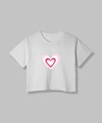 Heart | Women Crop Top | White - Avaiya Store