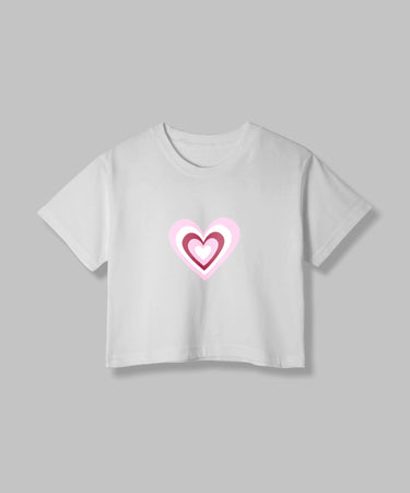 Heart | Women Crop Top | White - Avaiya Store