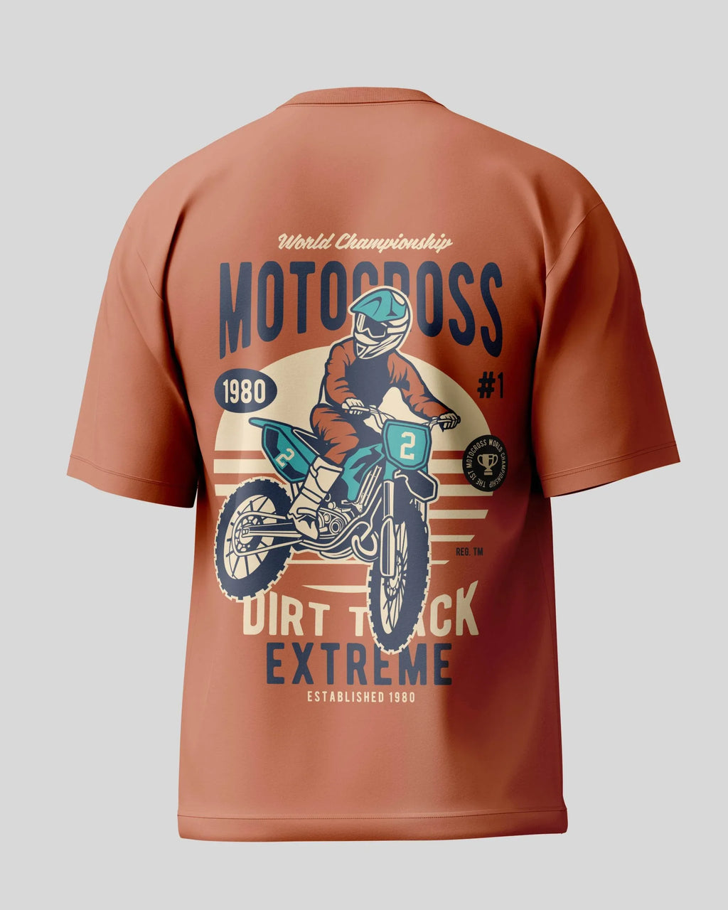 Motorcross Oversized T-Shirt | Coral | Premium Quality by AvaiYa | Unisex - Avaiya Store