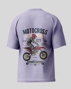 Motocross Retro Rebel Oversized T-Shirt | Lavender | Premium Quality by AvaiYa | Unisex - Avaiya Store