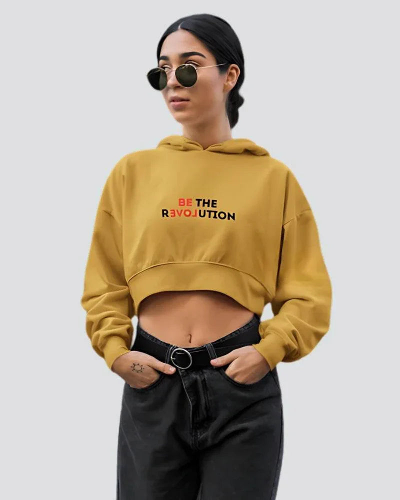 Be The Revolution | Women’s Crop Hoodie - Avaiya Store