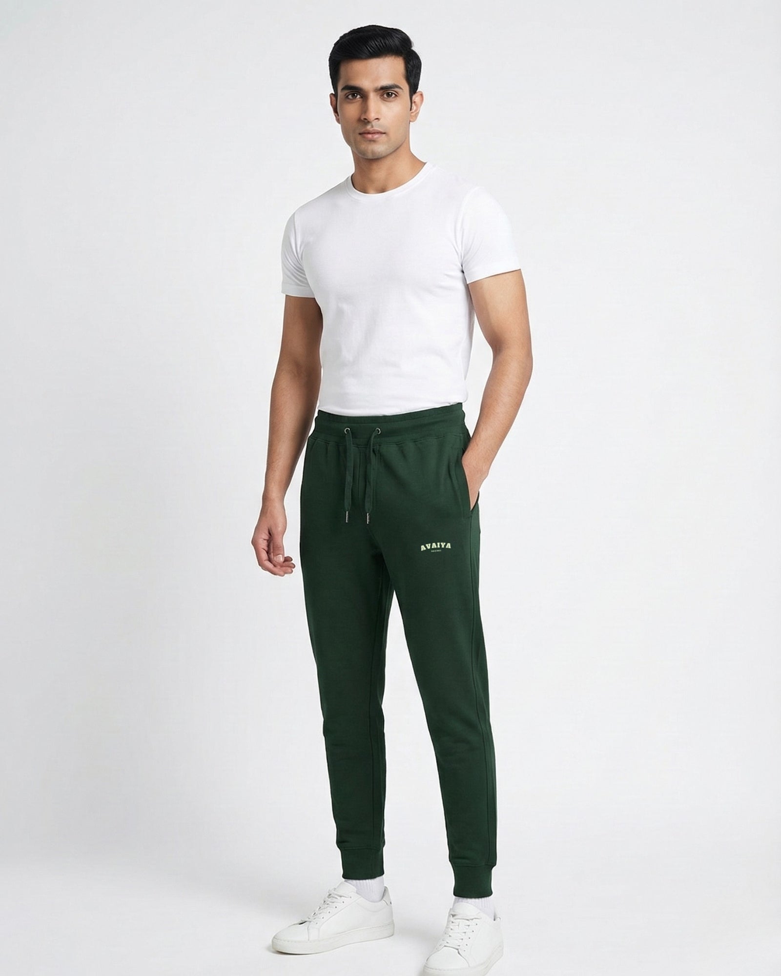 Avaiya's Bottle Green Jogger | Man and Woman