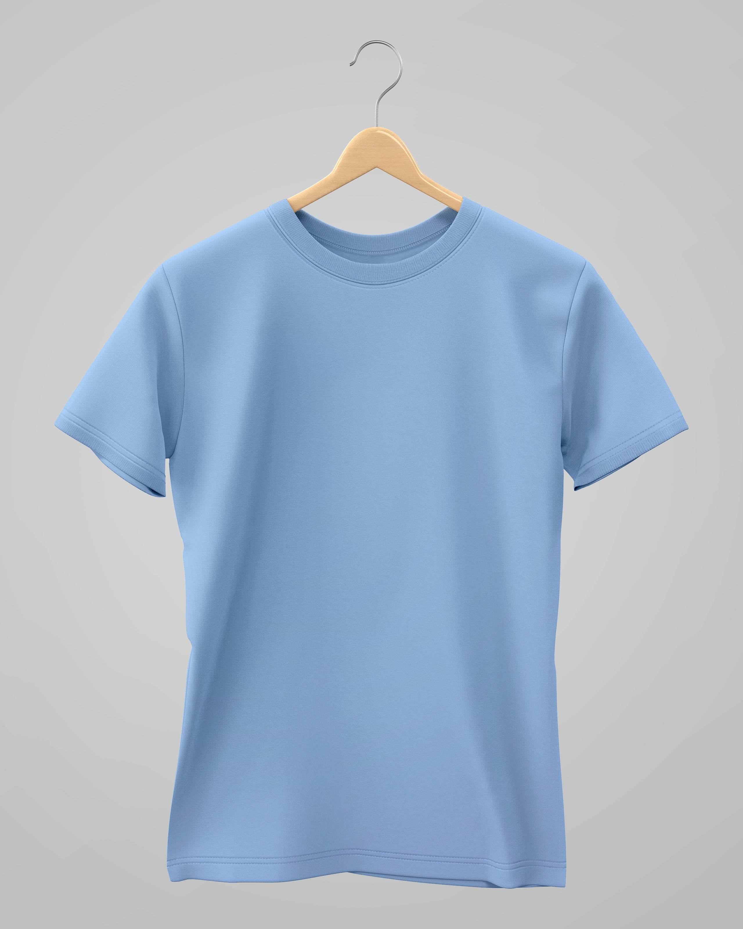 Plain Classic T-Shirt | For Man & Woman | Baby Blue - Avaiya Clothings
