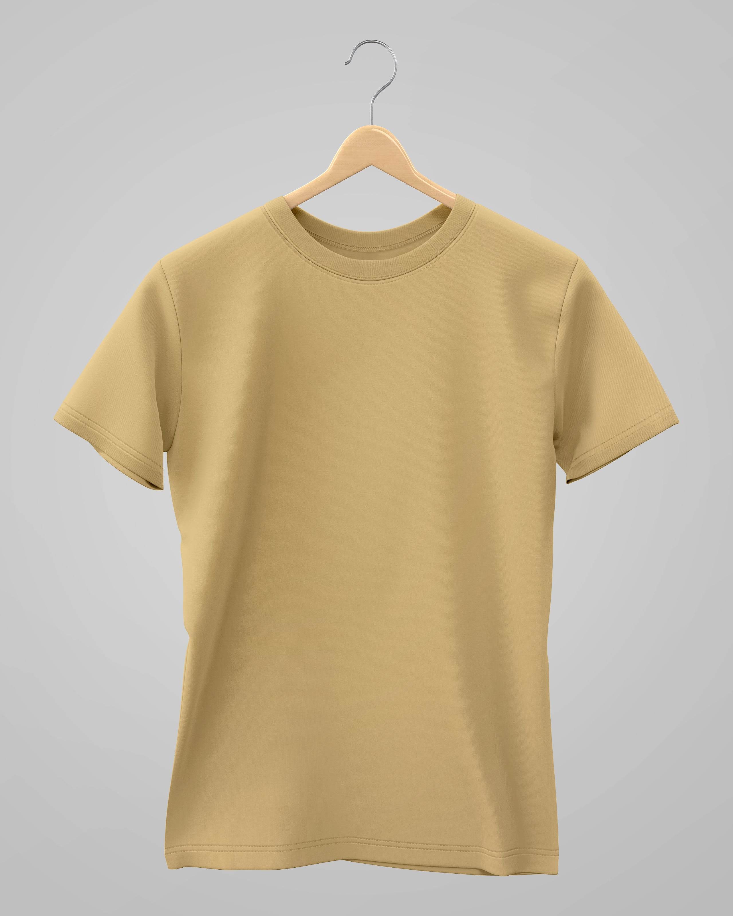 Plain Classic T-Shirt | For Man & Woman | Beige - Avaiya Clothings