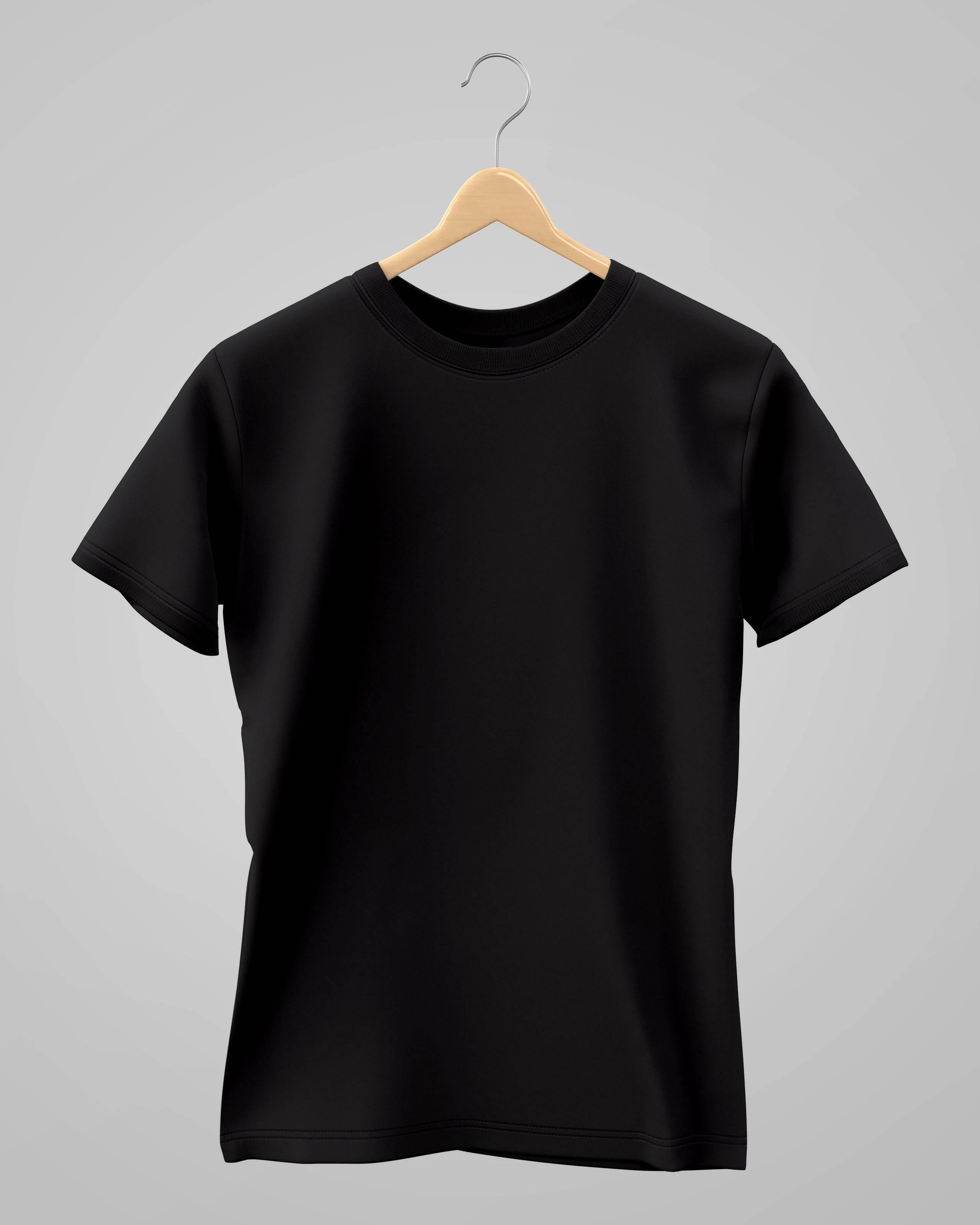 Plain Classic T-Shirt | For Man & Woman | Black - Avaiya Clothings