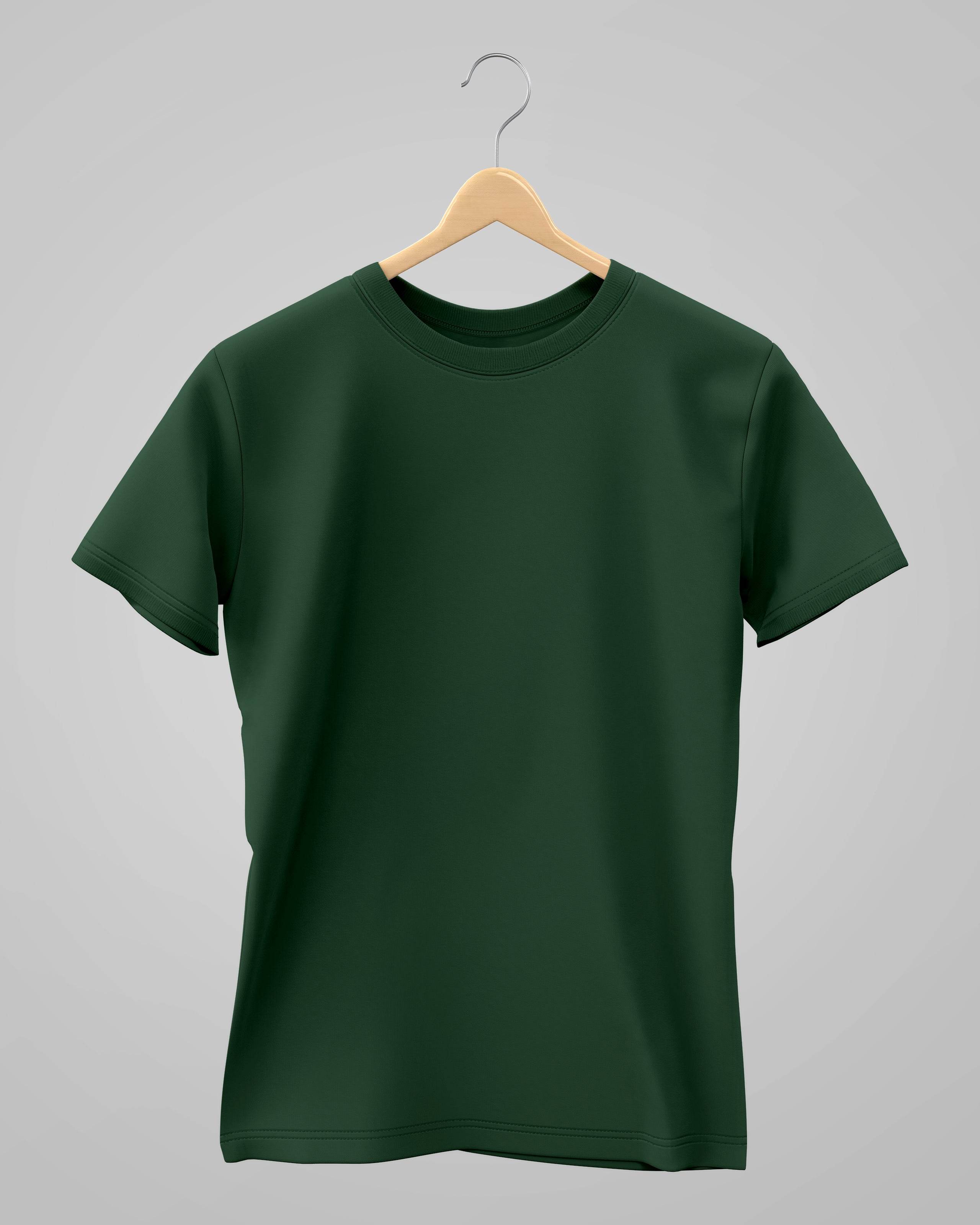 Plain Classic T-Shirt | For Man & Woman | Bottle Green - Avaiya Clothings