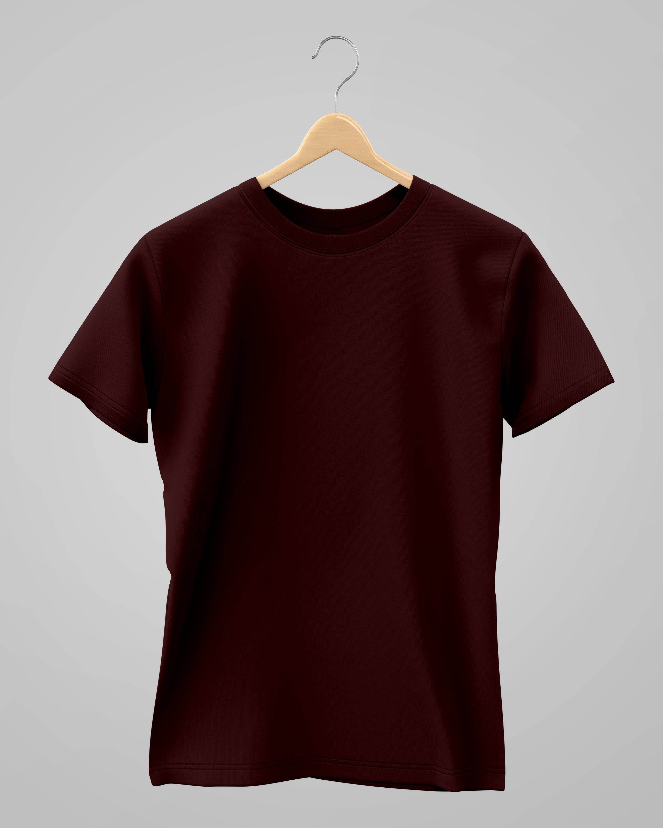 Plain Classic T-Shirt | For Man & Woman | Maroon - Avaiya Clothings