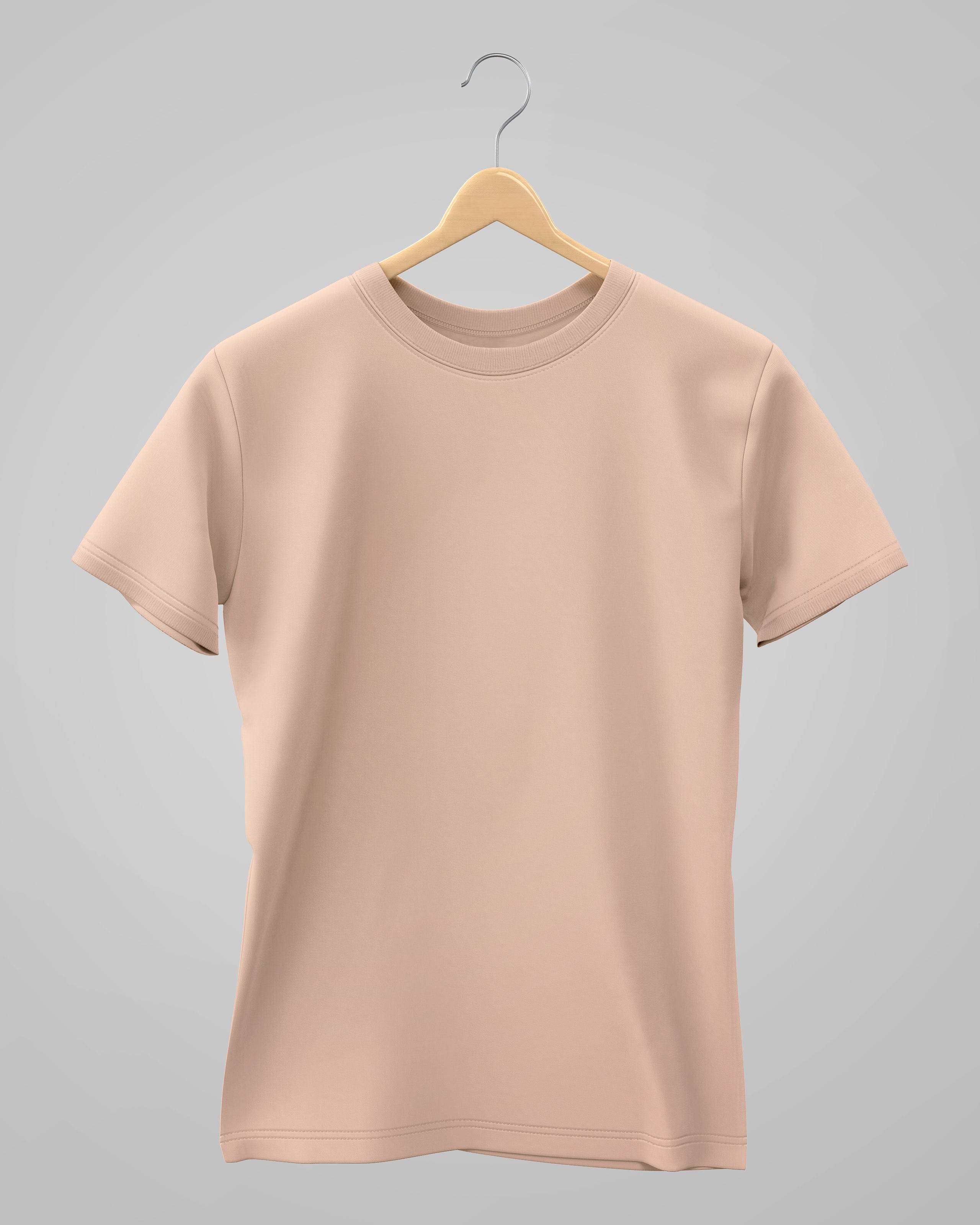 Plain Classic T-Shirt | For Man & Woman | Peach - Avaiya Clothings