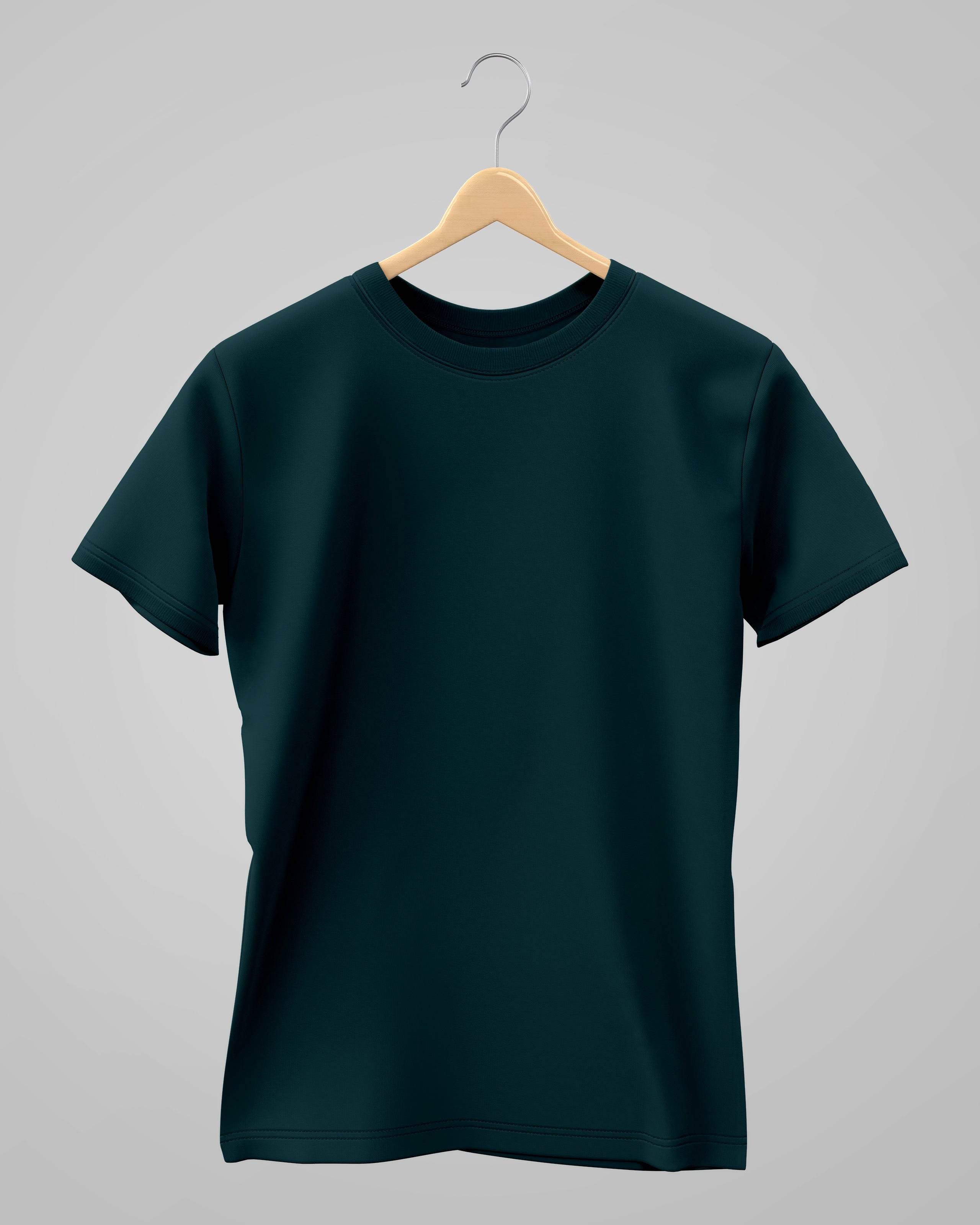 Plain Classic T-Shirt | For Man & Woman | Petrol Blue - Avaiya Clothings
