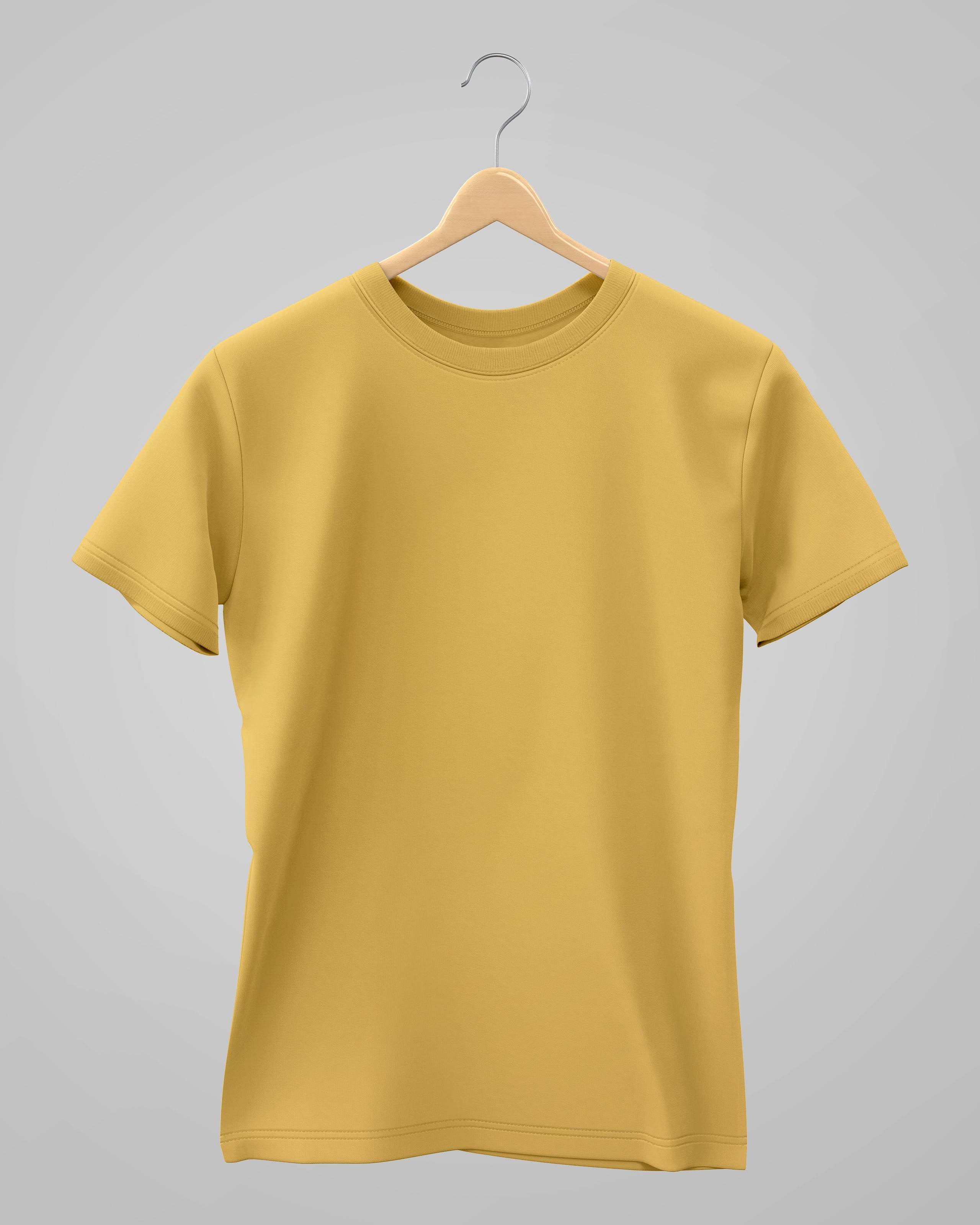 Plain Classic T-Shirt | For Man & Woman | Yellow - Avaiya Clothings