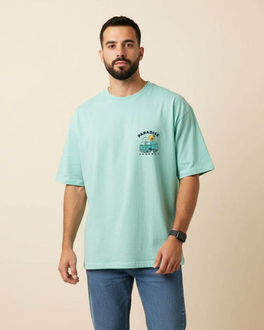Paradise Journey Oversized T-Shirt | Mint | Premium Quality by Avaiya | Unisex - Avaiya Store