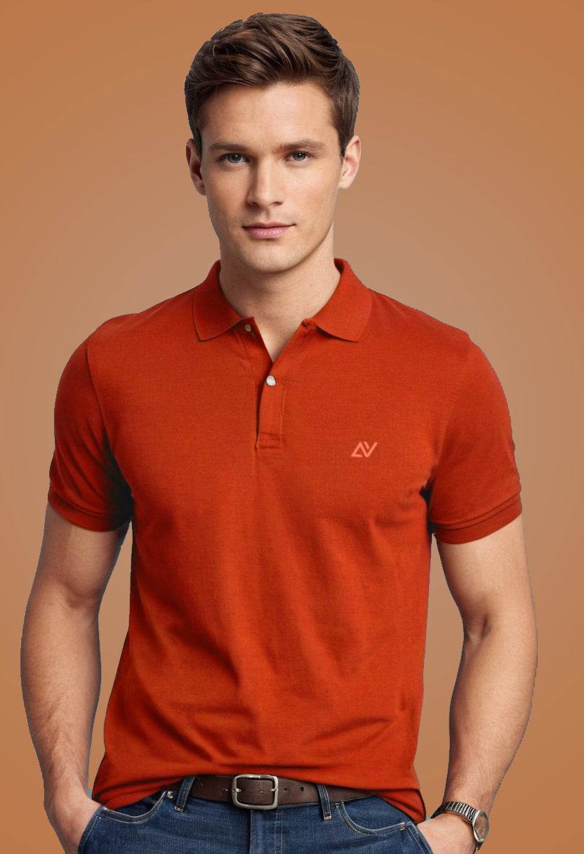 Classic Polo T-Shirts | Brick red - Avaiya Clothings