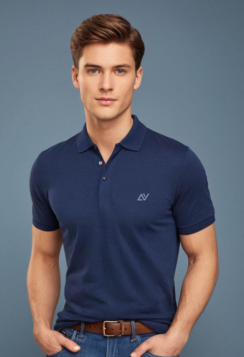 Classic Polo T-Shirts | Navi Blue - Avaiya Clothings