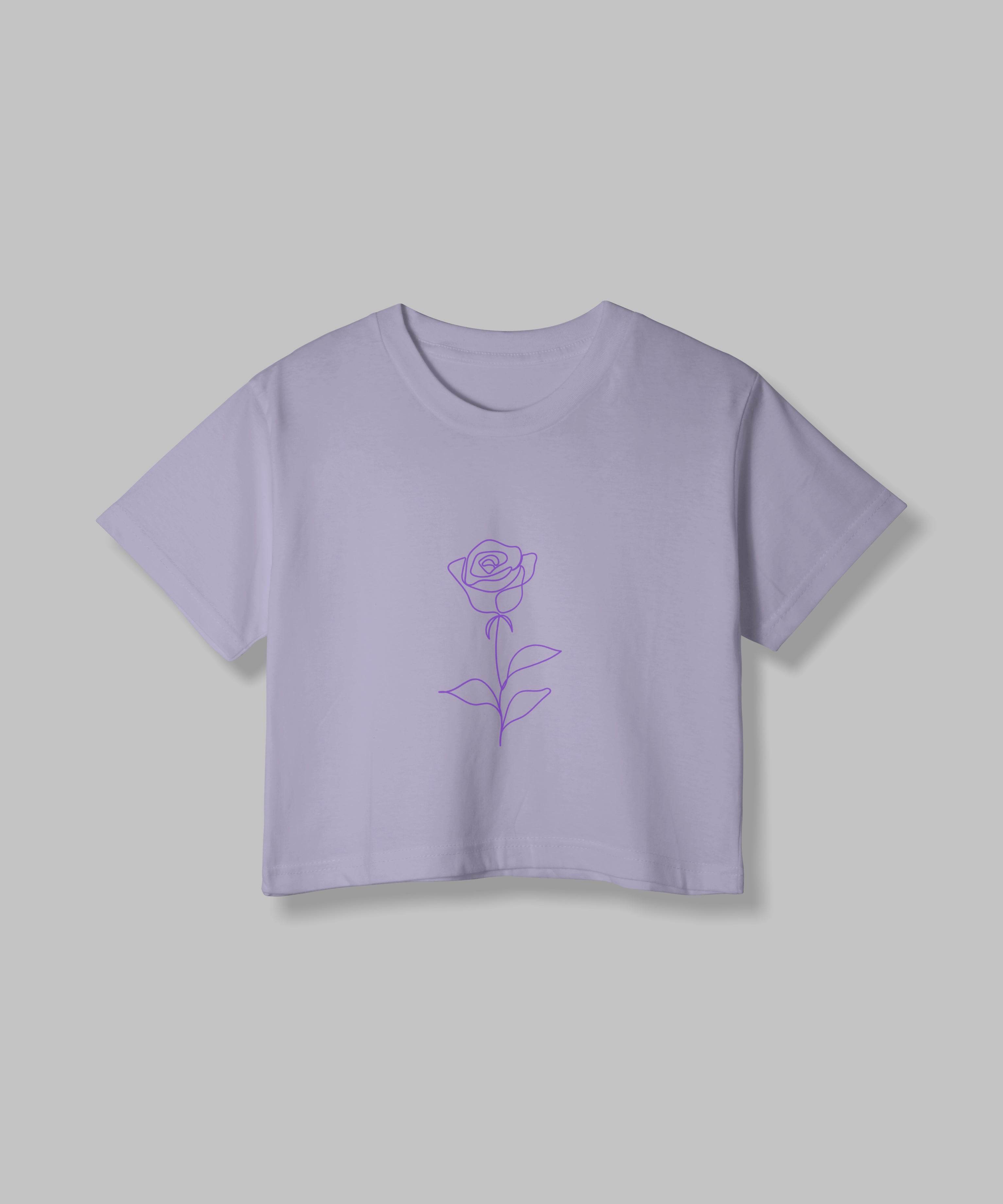 Rose | Women Crop Top | Lavender - Avaiya Clothings