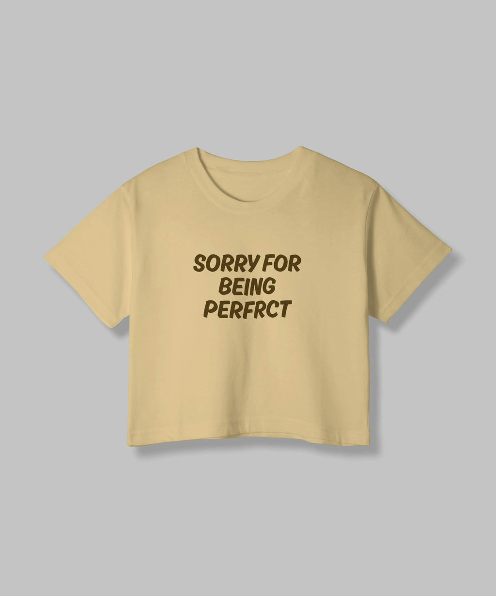 Sorry For | Women Crop Top | Beige - Avaiya Store