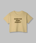 Sorry For | Women Crop Top | Beige - Avaiya Store