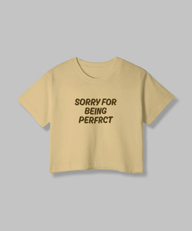 Sorry For | Women Crop Top | Beige - Avaiya Store