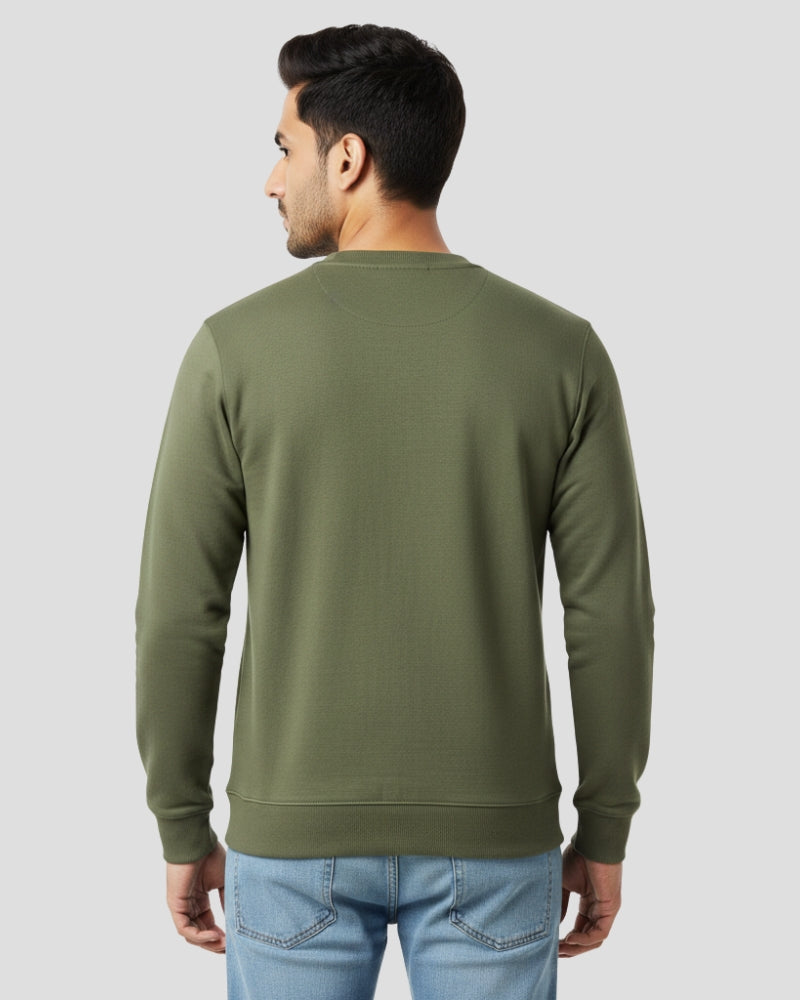 Plain Olive Green Sweatshirt | For Man & Woman