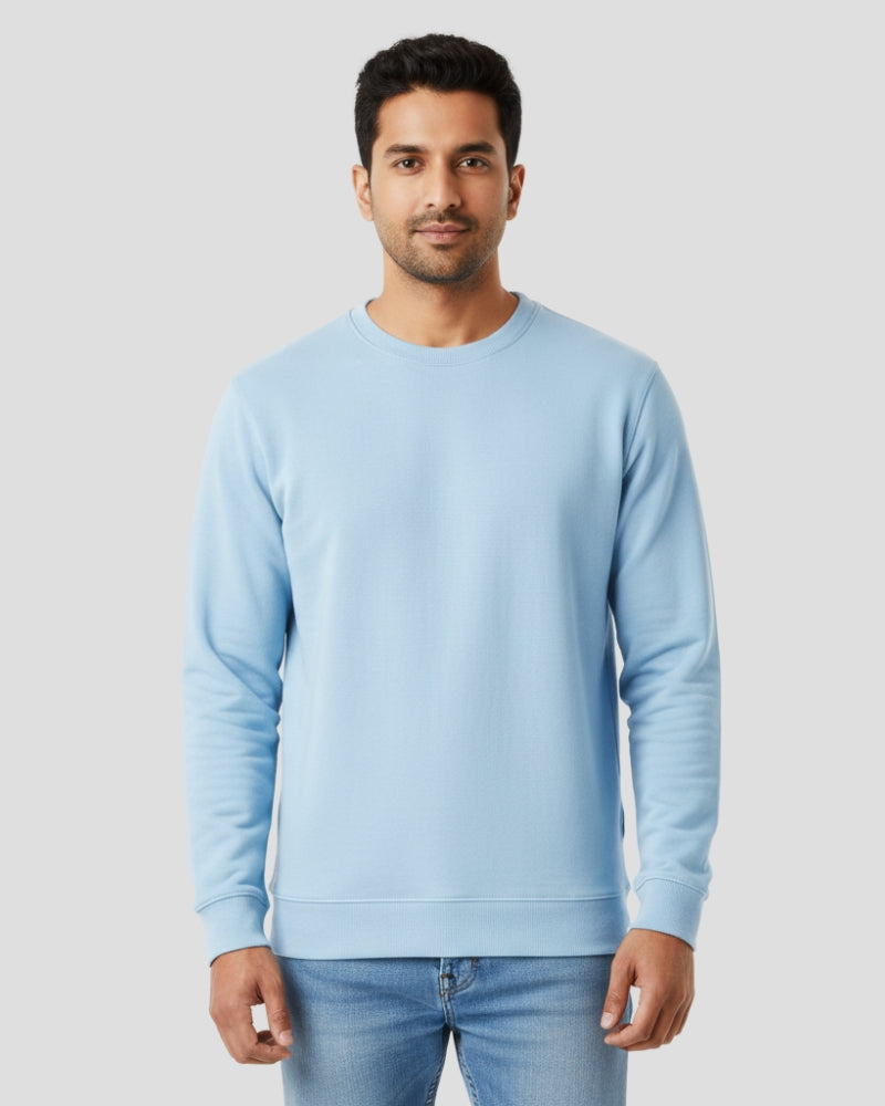 Plain Baby Blue Sweatshirt | For Man & Woman