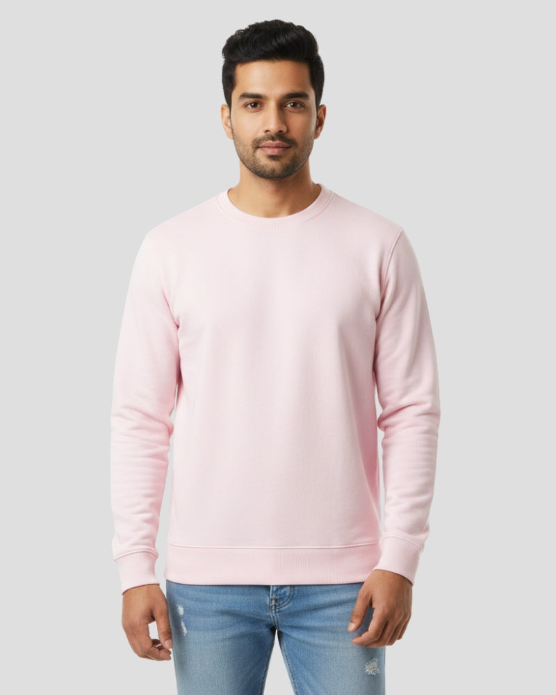Plain Light Baby Pink Sweatshirt | For Man & Woman