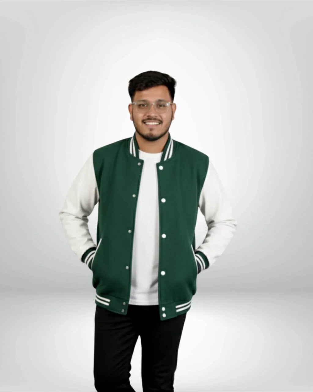 Plain Varsity Jacket | For Man And Woman | Bottle Green - Avaiya Store