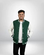 Plain Varsity Jacket | For Man And Woman | Bottle Green - Avaiya Store