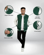 Plain Varsity Jacket | For Man And Woman | Bottle Green - Avaiya Store