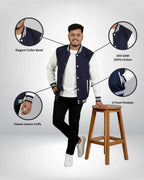 Plain Varsity Jacket | For Man And Woman | Navy Blue - Avaiya Store