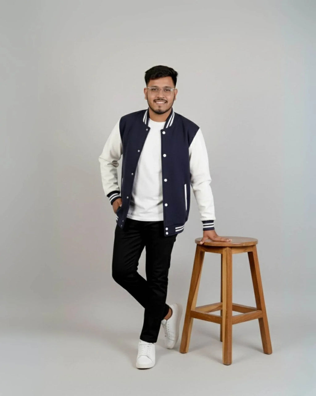 Plain Varsity Jacket | For Man And Woman | Navy Blue - Avaiya Store