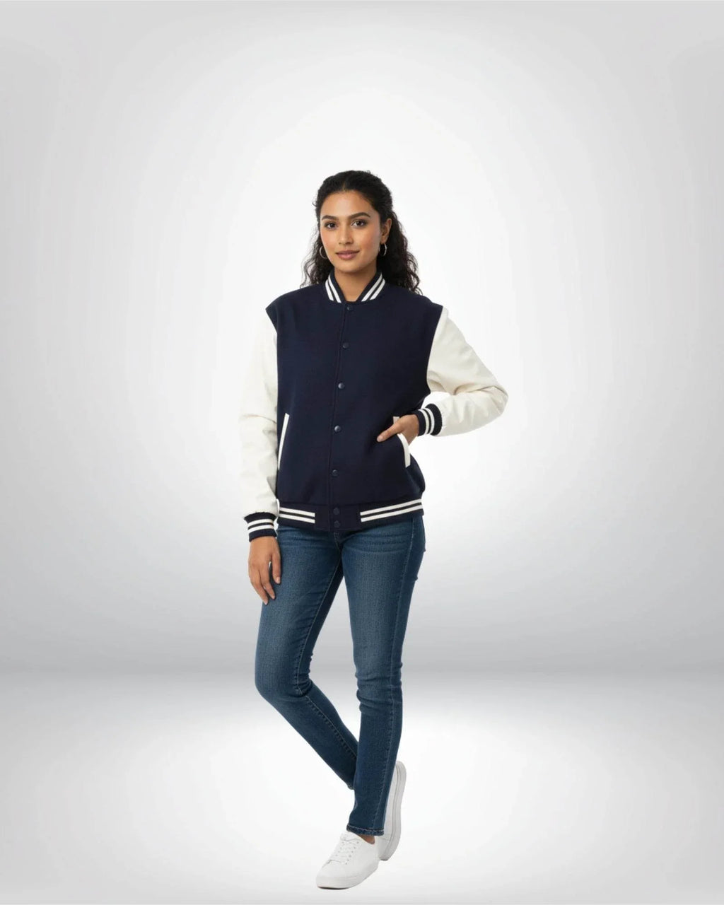 Plain Varsity Jacket | For Man And Woman | Navy Blue - Avaiya Store