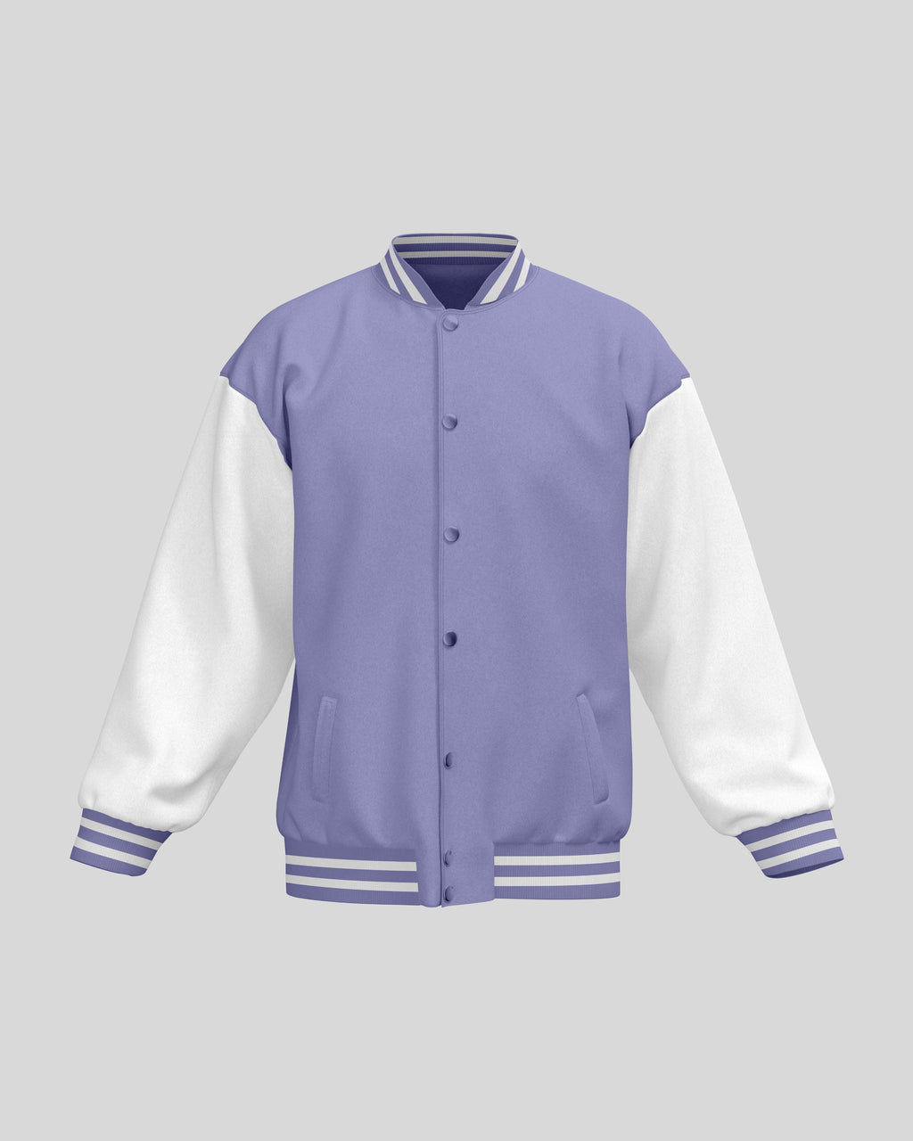 Plain Varsity Jacket | For Man And Woman | Lavender - Avaiya Clothings
