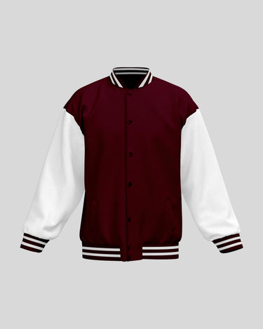 Plain Varsity Jacket | For Man And Woman | Maroon - Avaiya Store
