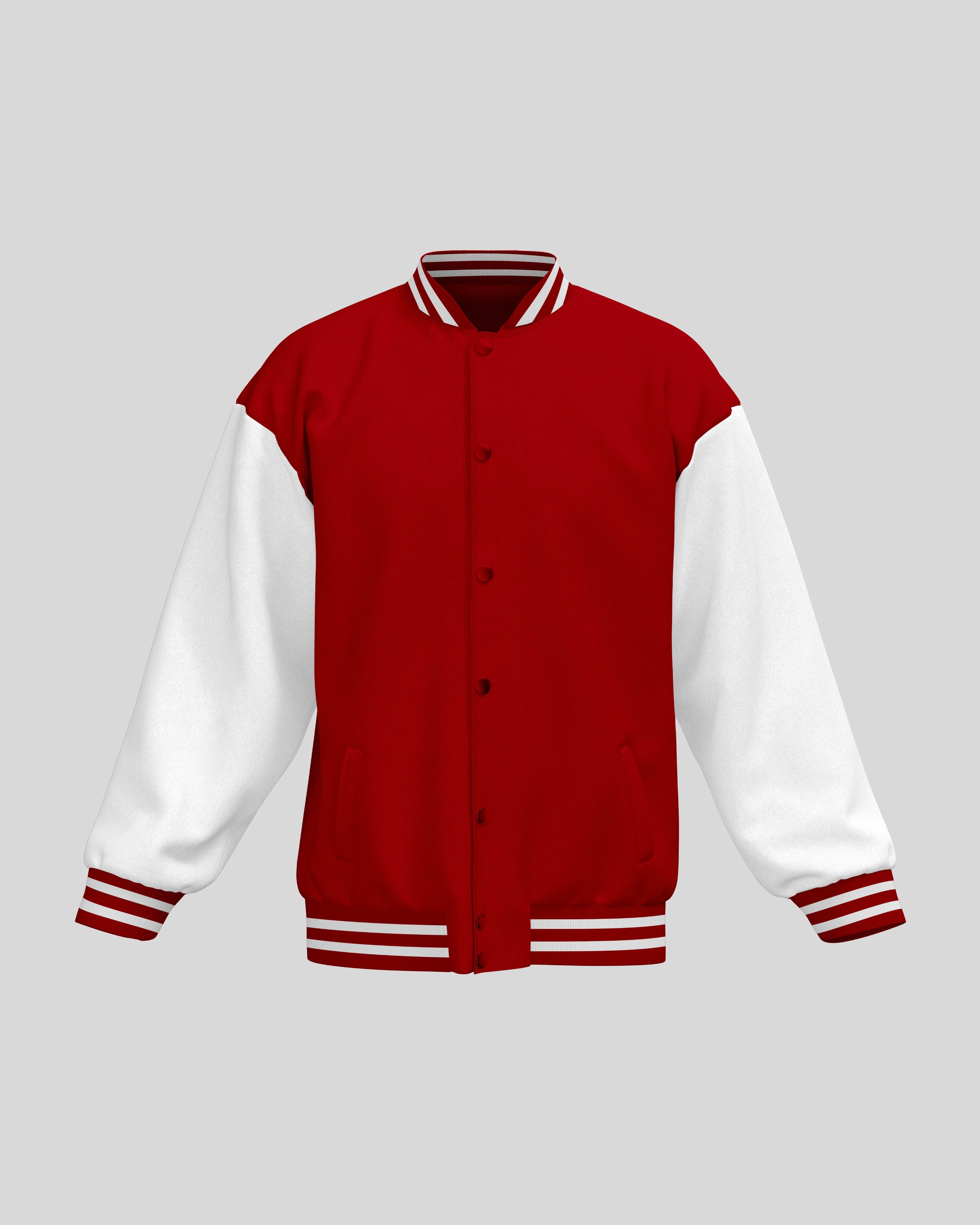 Plain Varsity Jacket | For Man And Woman | Red - Avaiya Clothings
