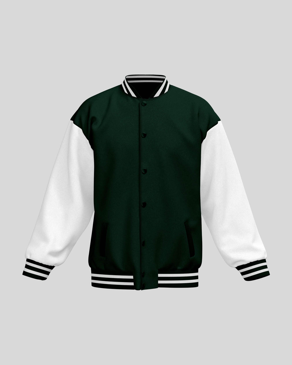 Plain Varsity Jacket | For Man And Woman | Bottle Green - Avaiya Store