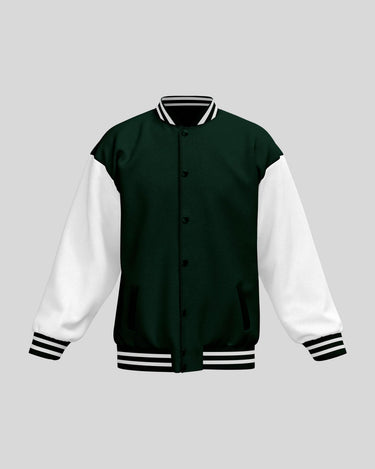 Plain Varsity Jacket | For Man And Woman | Bottle Green - Avaiya Store