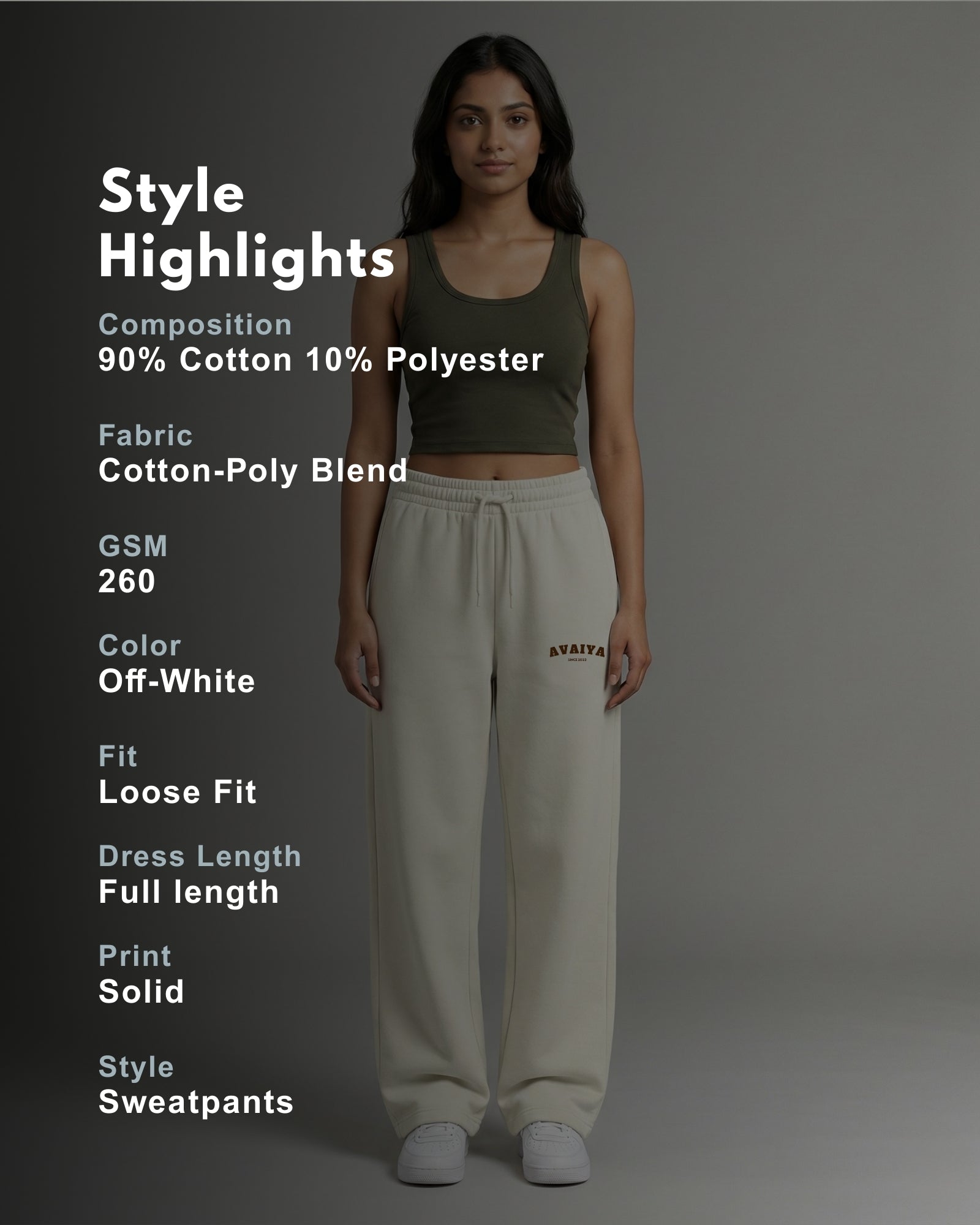 Avaiya's Off-White Sweatpants For Both Man & Women | OW2 | Loose-fit