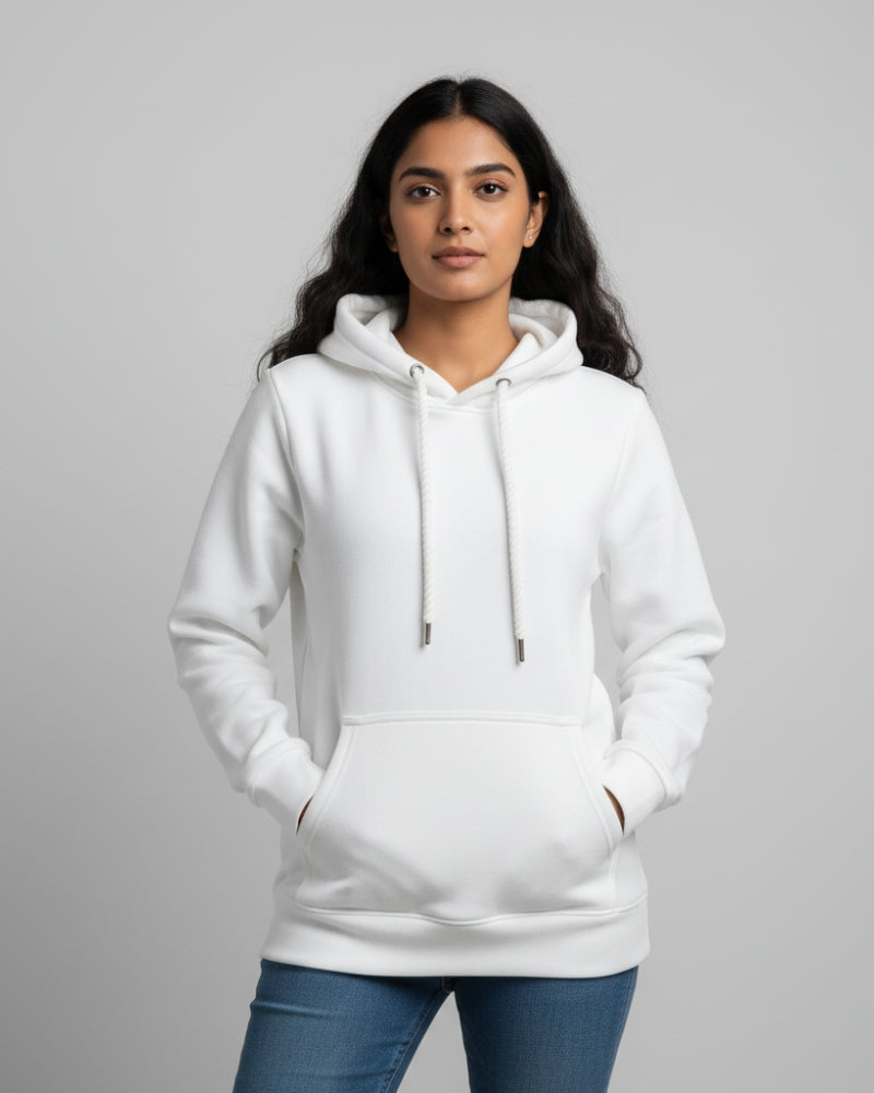 Plain White Classic  Hoodie | For Man And Woman